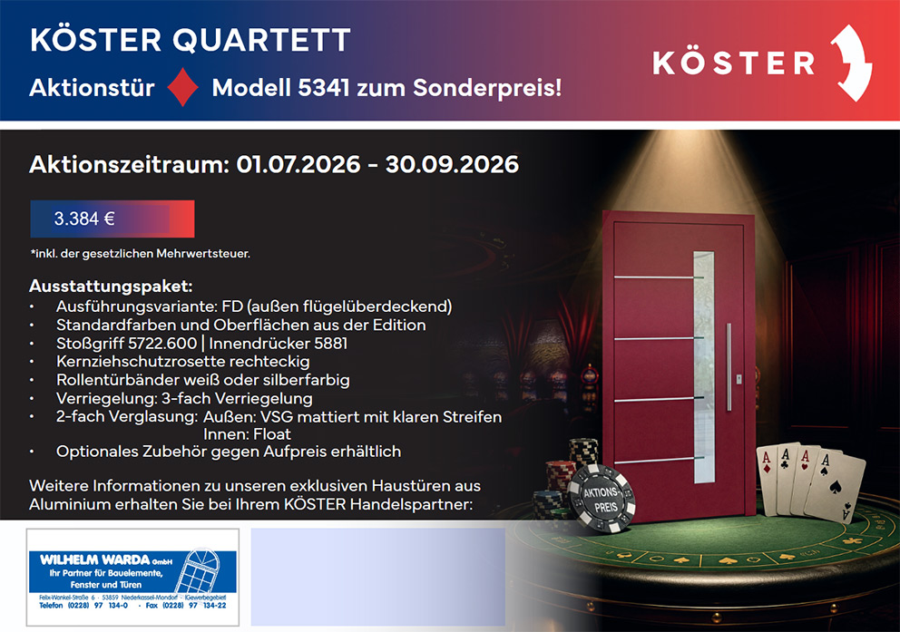 KÖSTER Jubiläumstür STYLE 2026 Banner